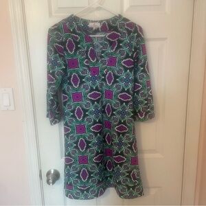 Jewel Tone Geometric Pattern Dress